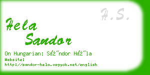 hela sandor business card